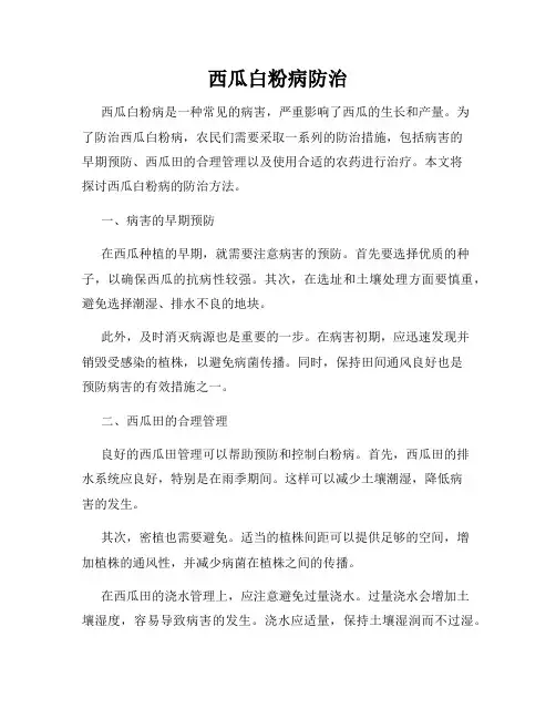 西瓜白粉病防治