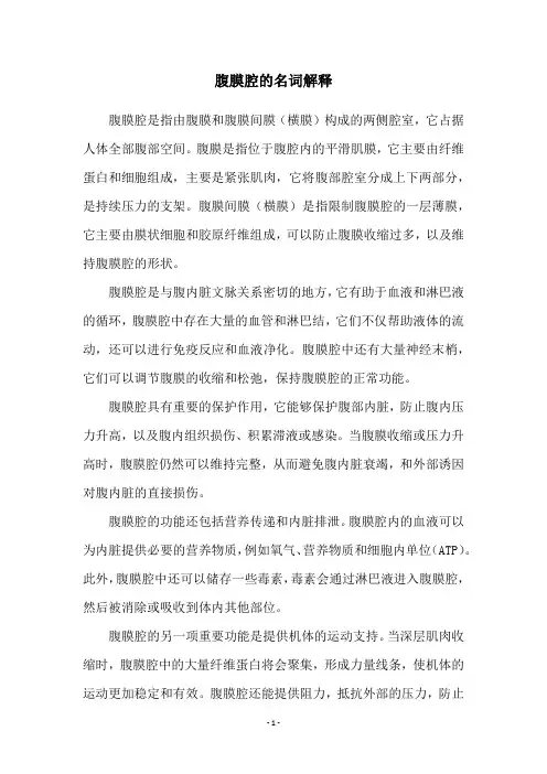 腹膜腔的名词解释