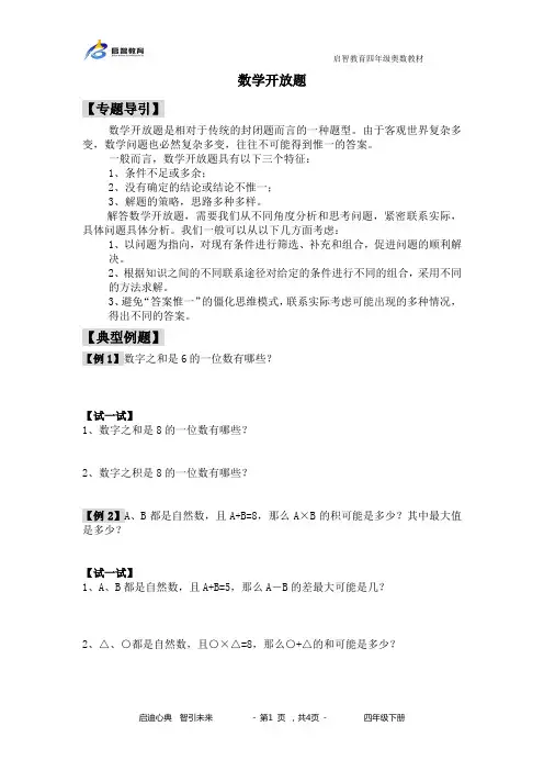 4.6.2数学开放题