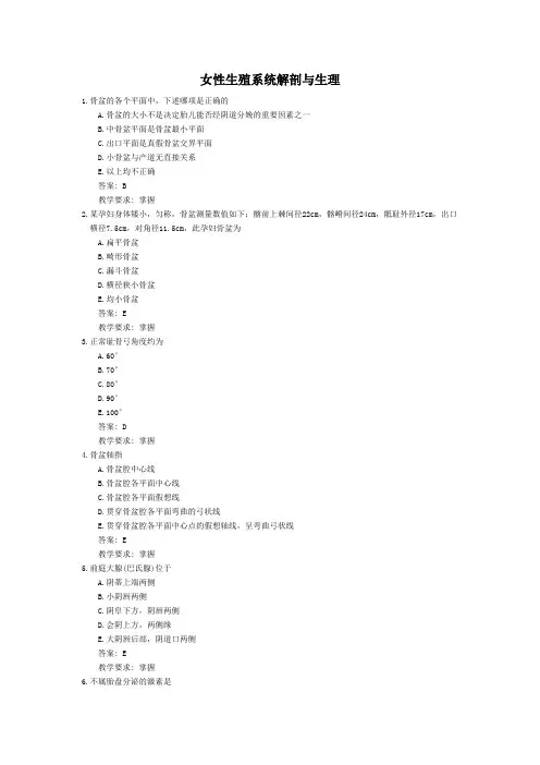 1女性生殖系统解剖与生理