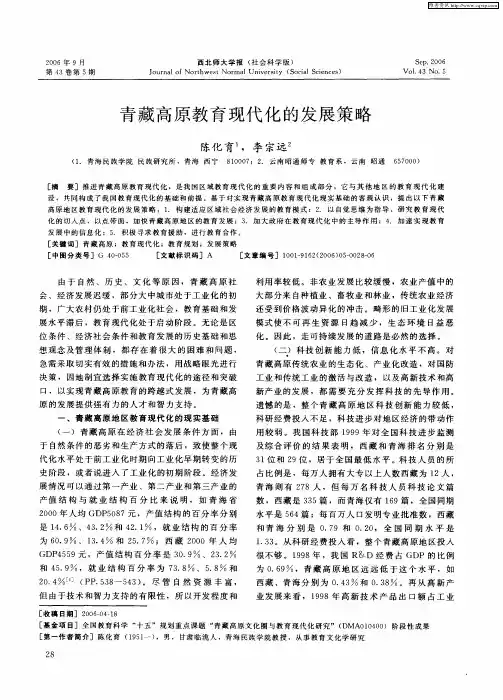 青藏高原教育现代化的发展策略
