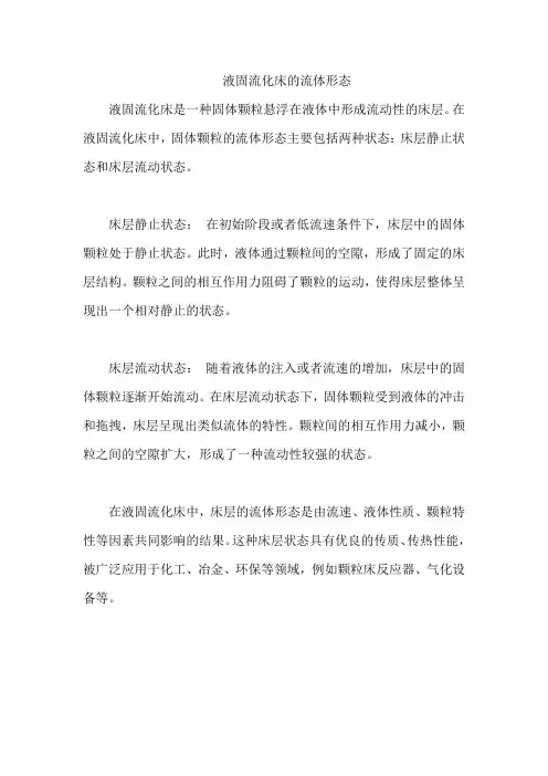 液固流化床的流体形态