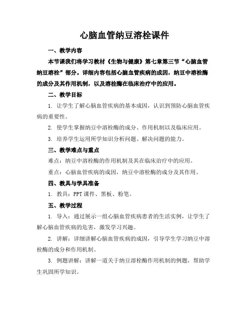 心脑血管纳豆溶栓课件
