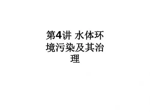 第4讲 水体环境污染及其治理ppt课件
