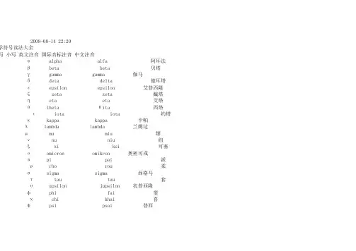 数学符号读法大全