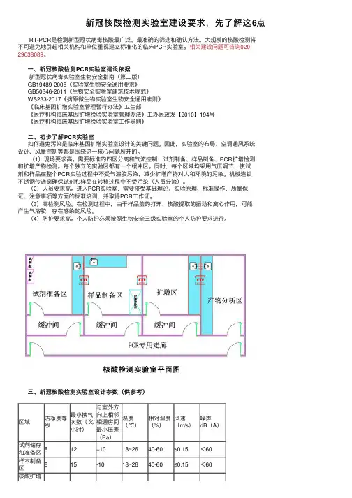 新冠核酸检测实验室建设要求，先了解这6点