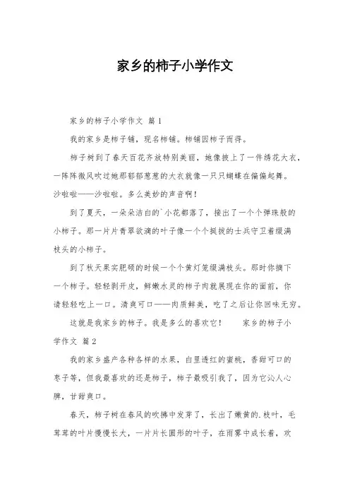 家乡的柿子小学作文