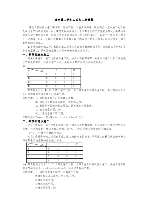 流水施工与总工期计算