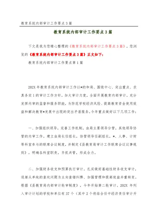 教育系统内部审计工作要点3篇