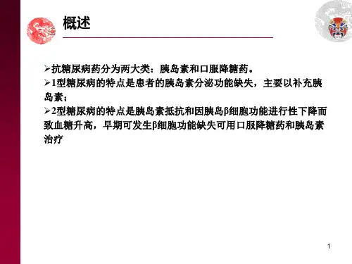 医学专题抗糖尿病药分类及特点