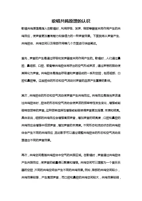 歌唱共鸣原理的认识