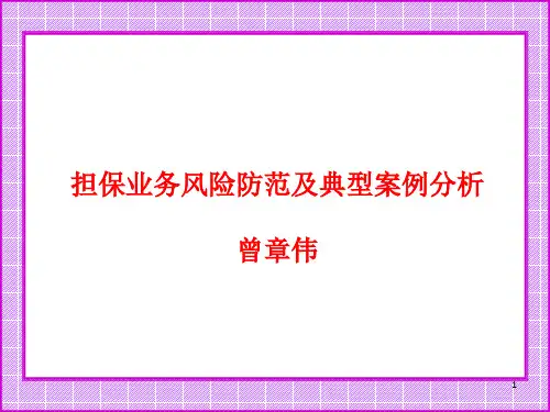 担保业务风险防范及典型案例分析