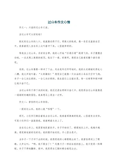 过山车作文心情