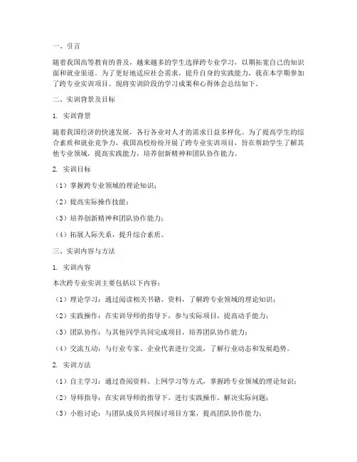 跨专业实训阶段总结报告