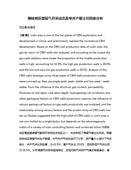 柳林地区煤层气开采动态及单井产量主控因素分析