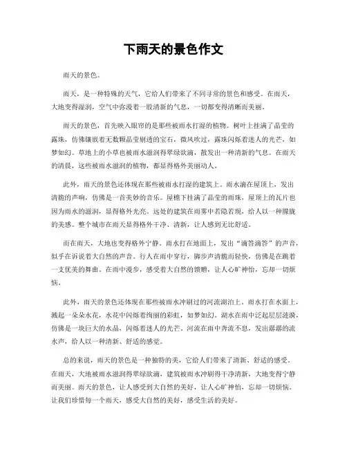 下雨天的景色作文