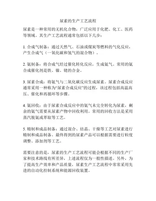尿素的生产工艺流程