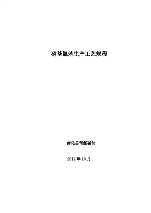 硝基氯苯生产工艺规程(DOC 45页)