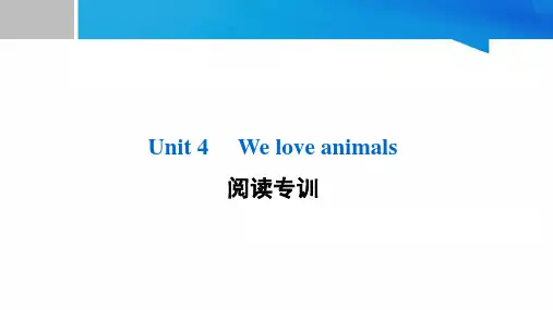 人教PEP 三年级英语上册 Unit4 阅读专训