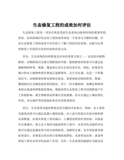 生态修复工程的成效如何评估