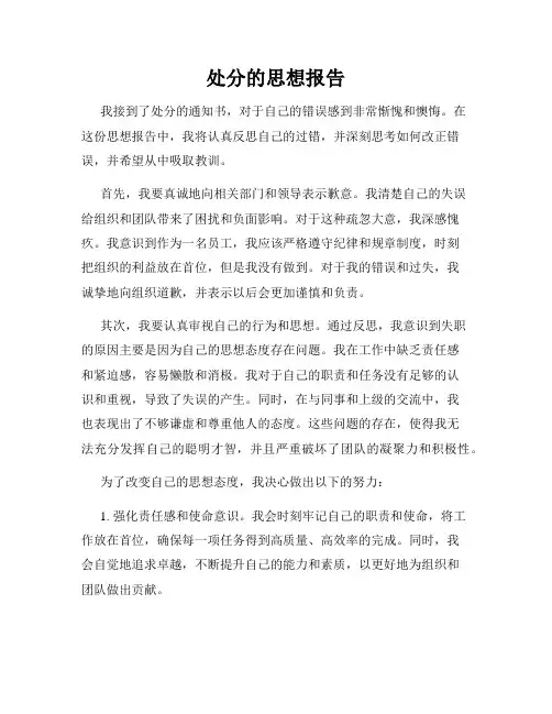 处分的思想报告