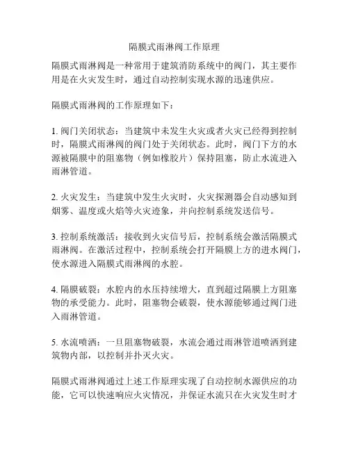 隔膜式雨淋阀工作原理