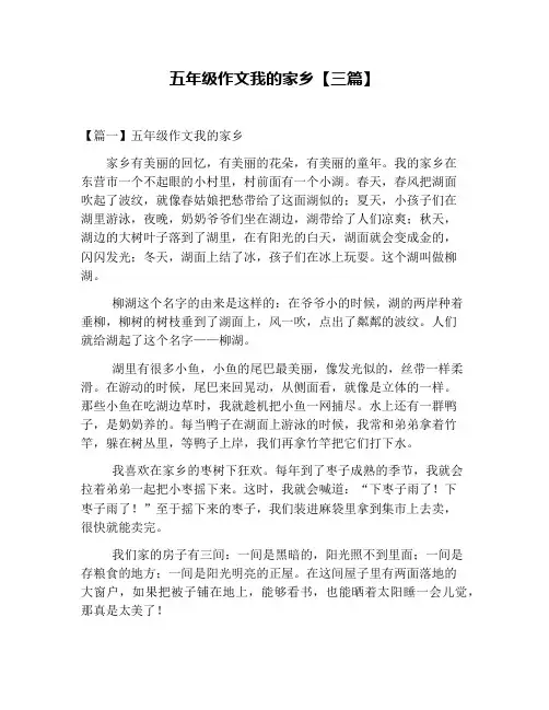 五年级作文我的家乡【三篇】