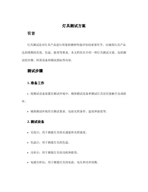 灯具测试方案