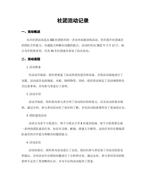 社团活动记录
