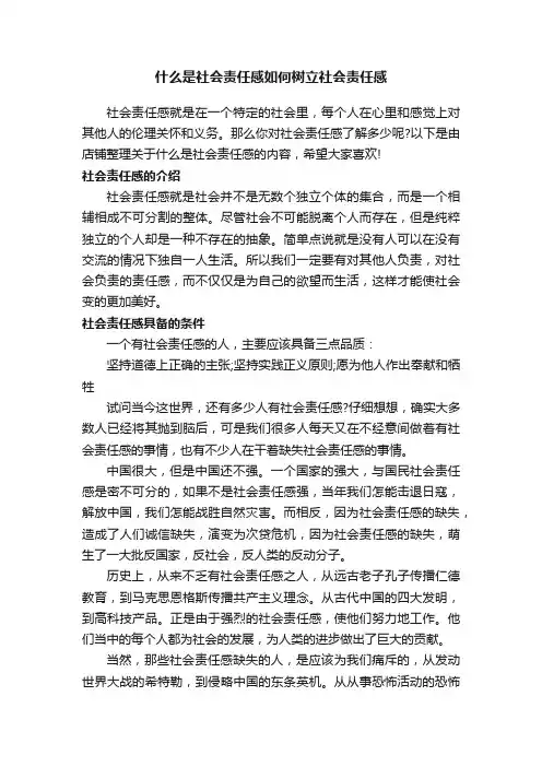 什么是社会责任感如何树立社会责任感