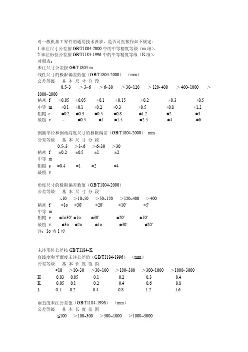 对一般机加工零件的通用技术要求[最新]