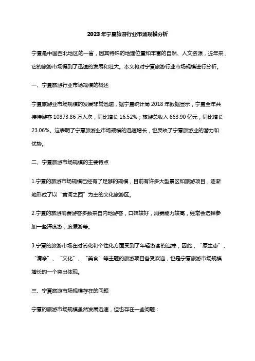 2023年宁夏旅游行业市场规模分析