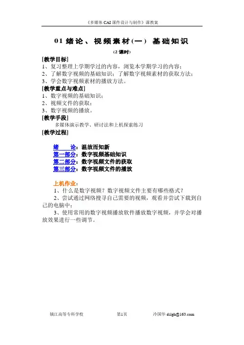 视频素材(一)基础知识
