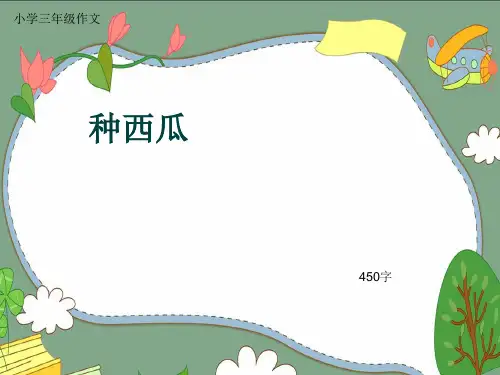 小学三年级作文《种西瓜》450字(共8页PPT)