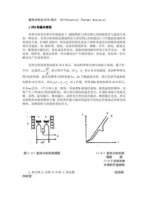 差热分析法(DTA)简介 (Differential Thermal Analysis)