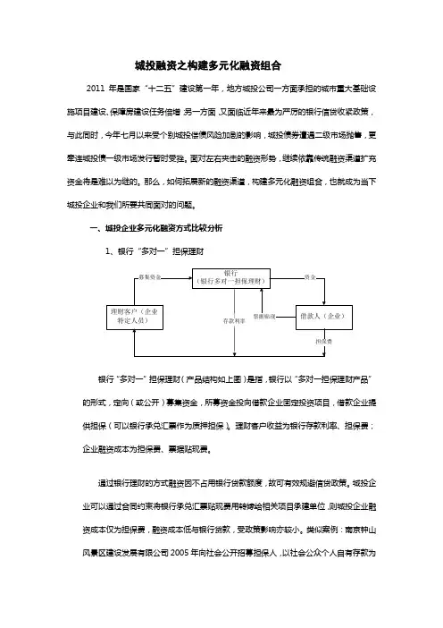 城投融资之构建多元化融资组合