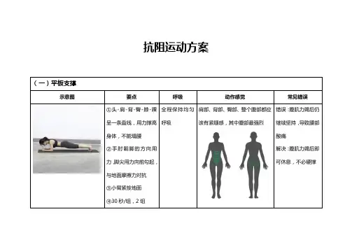 抗阻运动方案