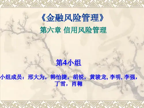 《金融风险管理》第六章 信用风险管理