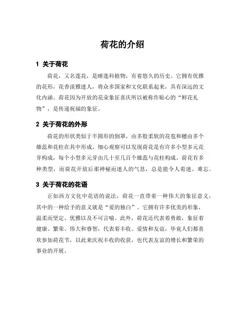 荷花的介绍