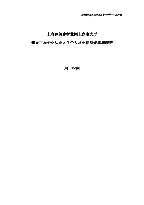 网上办事大厅-个人从业信息采集与维护用户指南