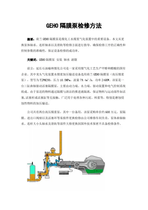GEHO隔膜泵检修方法