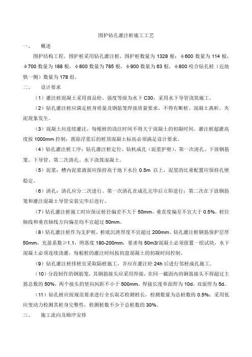 围护钻孔灌注桩施工工艺