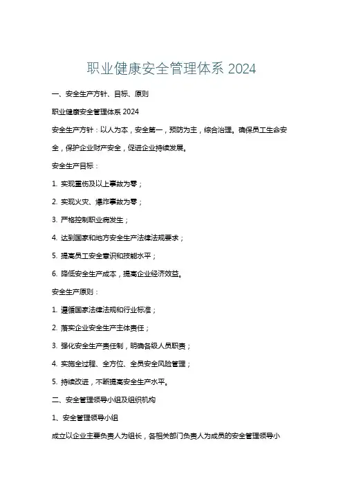 职业健康安全管理体系2024
