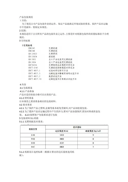 产品包装的规范