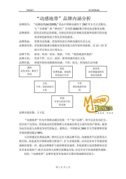 “动感地带”品牌内涵分析