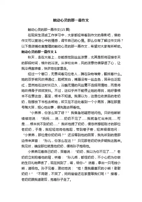 触动心灵的那一幕作文