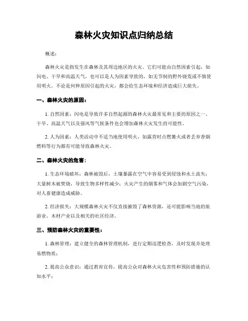森林火灾知识点归纳总结