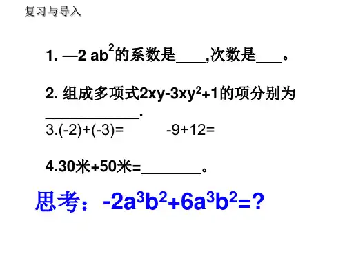 _青岛版七年级上册《同类项》课件(22张课件)