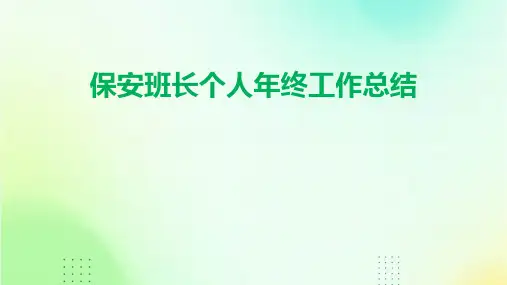保安班长个人年终工作总结PPT