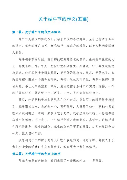 关于端午节的作文(五篇)